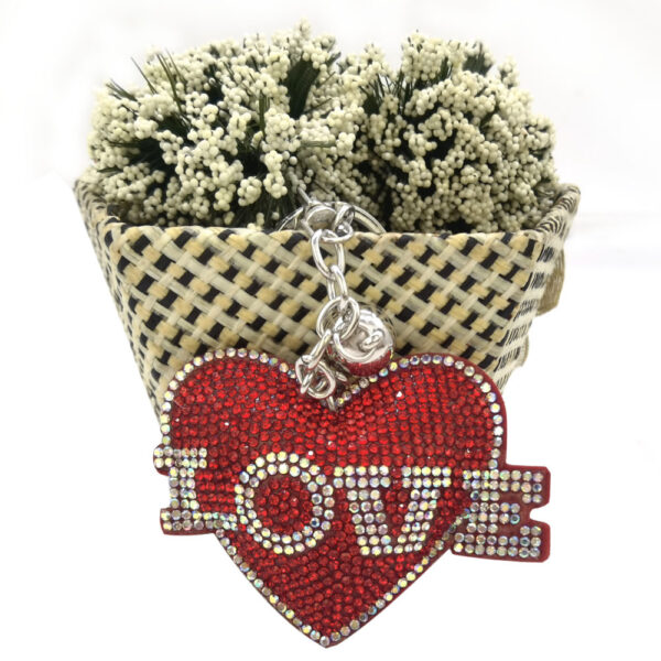 Wholesale Diamond studded LOVE love keychain