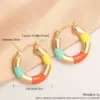 1 Pair IG Style Simple Style Round Plating 304 Stainless Steel Gold Plated Earrings