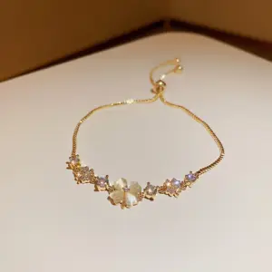 3# Bracelet--Golden Leaves (Real Gold Plating)