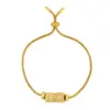 Wholesale Fashion Letter Copper 18k Gold Plated Artificial Gemstones Bracelets In Bulk