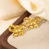 Wholesale Heart Shape Flower Spiral Titanium Steel Elegant Waterproof Non Tarnish Surgical Steel Ear Studs