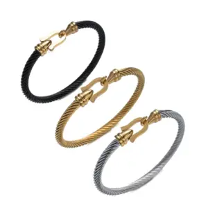 PVD Coated Real Gold Plated 18K Gold Geometric Stainless Steel Simple Style Classic Style Waterproof Non Tarnish 304 Stainless Steel Bangle