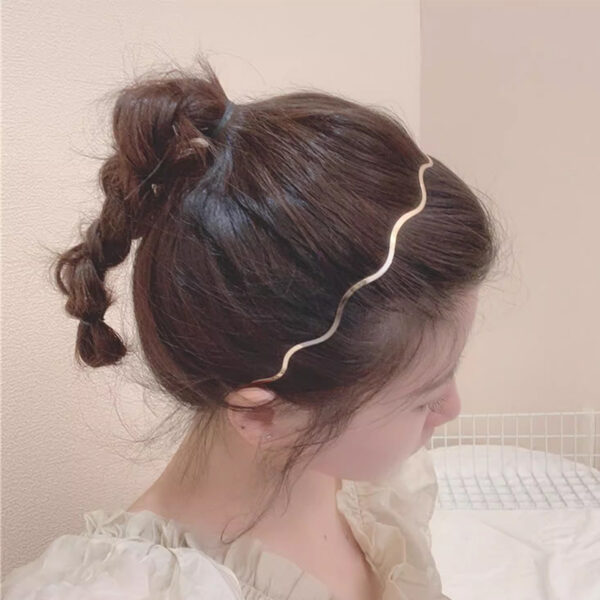 oly-a802a13c79976fe55b7ded1424f4f281 Wholesale European and American metal wave thin headband gold Women's thin simple all-match practical bangs headband out fashion headband
