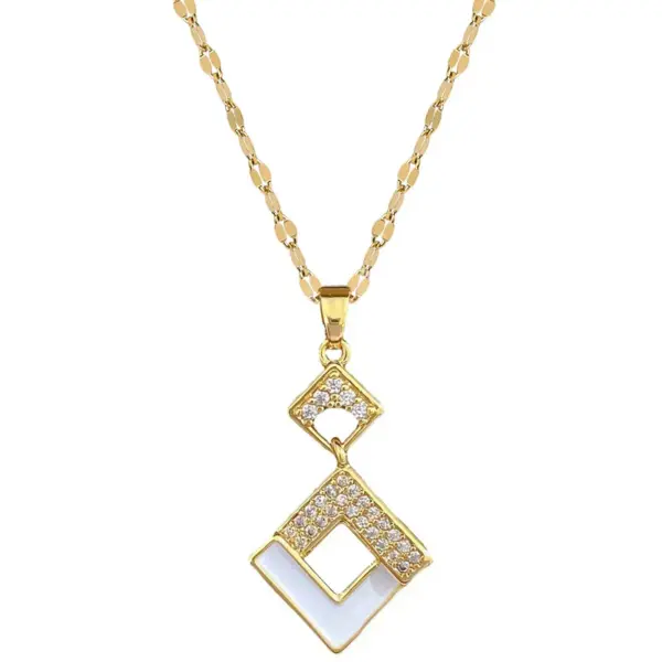 Wholesale Electroplating Golden Plated Geometric Titanium Steel Casual Titanium Steel Earrings Necklace