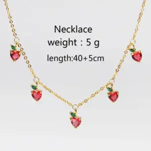 Gold Red Lychee Necklace