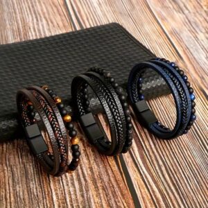 Wholesale Layered Hand-Woven Leather Beaded Bracelet