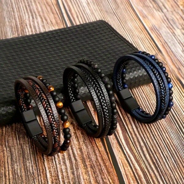 Wholesale Layered Hand-Woven Leather Beaded Bracelet