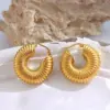 PVD Coated Real Gold Plated 18K Gold Geometric 304 Stainless Steel Fashion Waterproof Non Tarnish Earrings