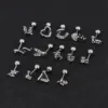Wholesale 1 Piece Simple Style Commute Geometric Plating Titanium Steel Ear Studs
