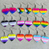 Wholesale Rainbow Multicolor Heart Shaped Acrylic Earrings