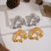 Wholesale Vacuum Electroplating (In Furnace) Plated 18K Real Gold Geometric Irregular Wave Pattern Layered Niche Design Earrings Ear Jewelry 304 Stainless Steel Non-Fading Accessories Ornaments