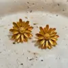 Wholesale 1 Pair Vintage Style Sweet Commute Flower Plating 304 Stainless Steel 18K Gold Plated Ear Studs