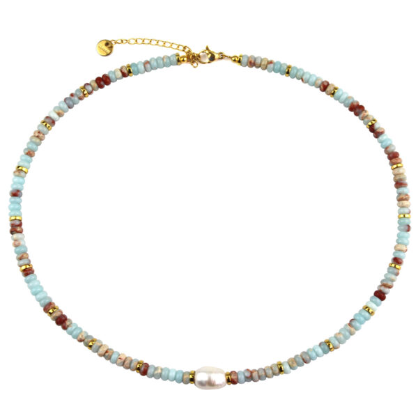 Wholesale Natural Freshwater Pearl Colorfuled Stone Beaded Dopamine Necklace Women's Spring and Summer Accessories 2025 New Accessible Luxury Necklace