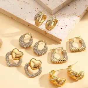 Wholesale 1 Pair Retro Commute Geometric Plating 304 Stainless Steel Earrings Ear Studs