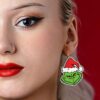 oly-a83f5f0b1744ecd5da4f1dea5e1a7204 Wholesale Cross-border European and American Christmas earrings, girls' Christmas gifts, acrylic flat creative funny green monster earrings