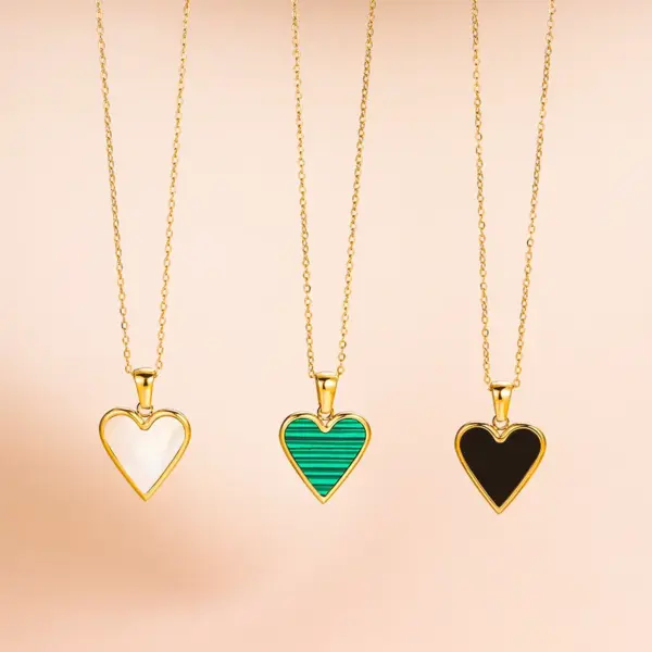 Wholesale Jewelry Fashion Heart Shape 304 Stainless Steel Shell 18K Gold Plated Gold Plated Stainless Steel Jewelry Sets