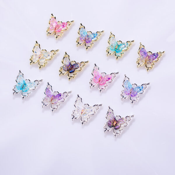 Wholesale New Butterfly Nail Art Accessories Laser Magic Color Gradient Ice Penetrant Elf Butterfly Stereoscopic Nail Accessories Nail Art Butterfly