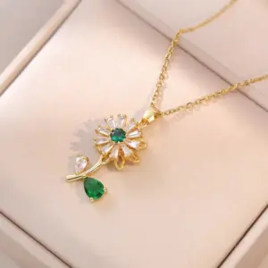 X0570 Sunflower Rotating Necklace