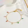 oly-a85add88af510c3386af454d3889bf5a Wholesale Jewelry Simple Style Rectangle 304 Stainless Steel Zircon 14K Gold Plated Inlay Stainless Steel Necklaces