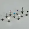 Wholesale 1 Piece Lip Rings Formal Sweet Simple Style Round Titanium Alloy Polishing Zircon Ear Cartilage Rings & Studs