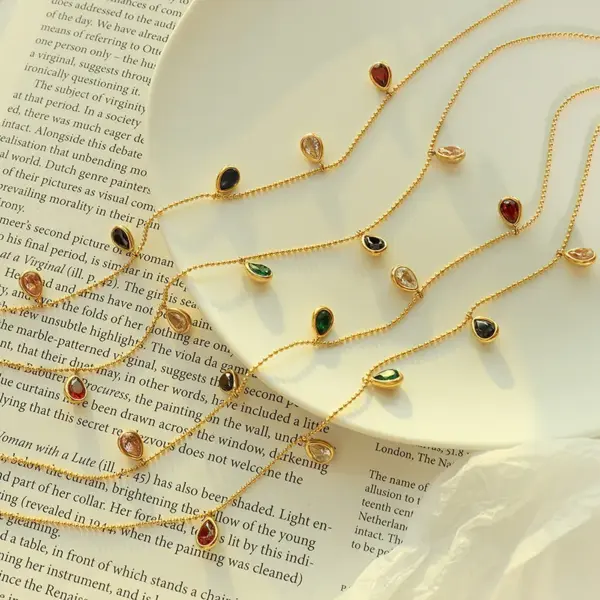 Wholesale PVD Coated 18K Gold Plated 18K Gold 304 Stainless Steel Simple Style 304 Stainless Steel Pendant Necklace