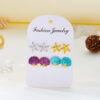 Wholesale New Arrival Earrings Women's Korean Style Fresh Oil Dropping Starfish Shell Earrings suit Creative Fashion Stars Girls Jewelry