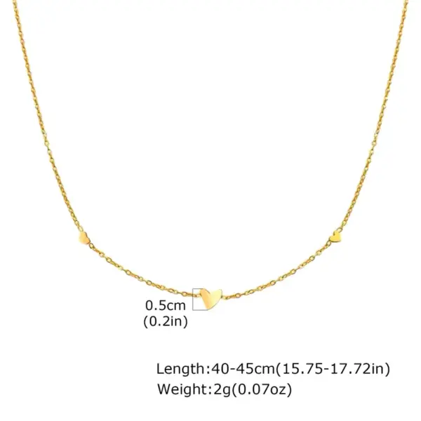 Wholesale PVD Coated Real Gold Plated 18K Gold Heart Shape 201 Stainless Steel IG Style Waterproof Non Tarnish 201 Stainless Steel Lobster Trigger Clasp Closure Chain Bracelet Necklace