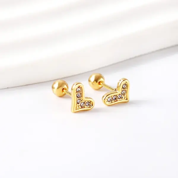 1 Pair Simple Style Solid Color Inlay Stainless Steel Rhinestones Ear Studs