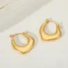 1 Pair Simple Style Irregular Geometric 304 Stainless Steel 18K Gold Plated Hoop Earrings