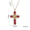Wholesale PVD Coated Real Gold Plated Cross Stainless Steel Elegant Waterproof Non Tarnish Pendant Necklace