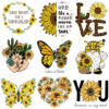 Wholesale sunflower hot stamping paste small pattern clothes UV DTF Ready to Press Transfers Wraps