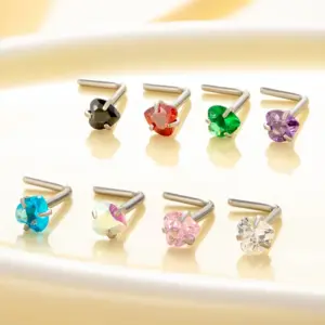 Wholesale 1 Piece 316 Stainless Steel Nose Rings & Studs Heart Shape Nose Rings & Studs Unisex