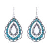 Wholesale Cross-border new double-layer water drop hollow pendant inlaid turquoise earrings female personality retro high quality Party earrings