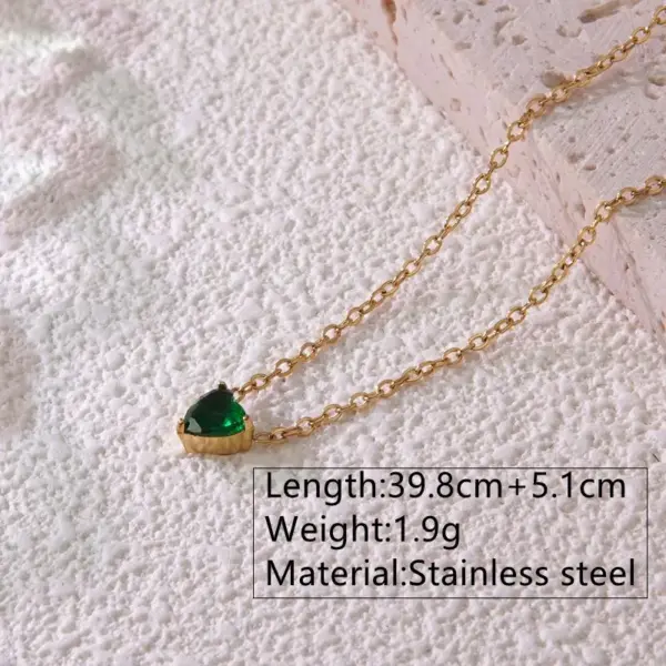 Wholesale Ion Plating (IP) 18K Gold Plated Heart Shape 304 Stainless Steel Sweet Simple Style Commute Waterproof Non Tarnish 304 Stainless Steel Necklace