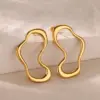 PVD Coated Real Gold Plated Geometric Butterfly 304 Stainless Steel Elegant Vintage Style Waterproof Non Tarnish Ear Studs