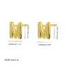 304 Stainless Steel Letter Electroplating Golden Plated Classical Vintage Style Simple Style Ear Studs