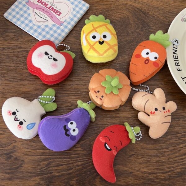 Wholesale Fun Cartoon Fabric Vegetable and Fruit Keychain, Cute Food Toy Bag Pendant, Couple Bestie Gift Accessories