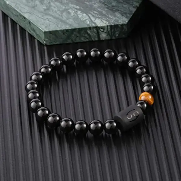Simple Style Contion Natural Stone Beaded Carving Bracelets