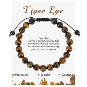 Tiger Eye Stone Bracelet 18cm