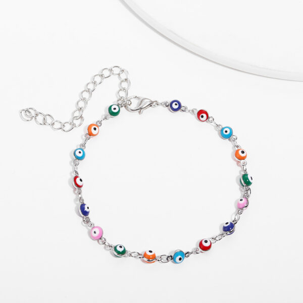 Wholesale AliExpress hot selling European and American fashion beach anklet creative color eye geometric chain beach anklet