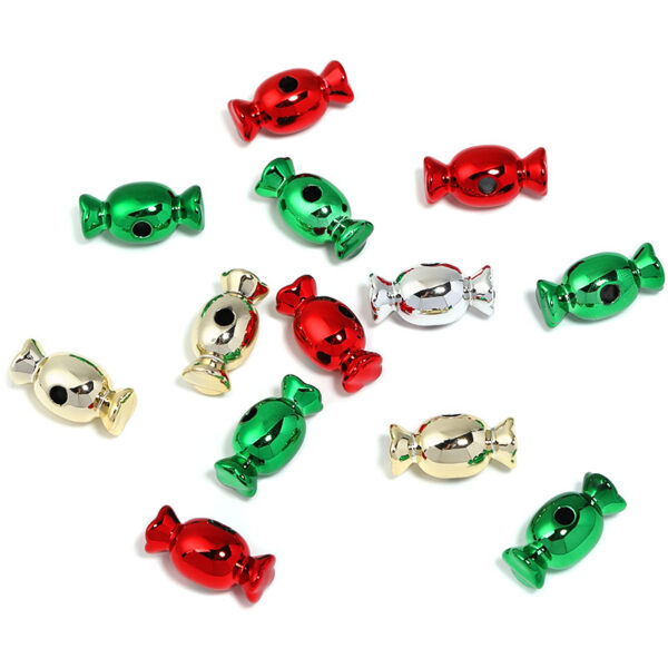 Wholesale acrylic christmas color candy straight hole beads