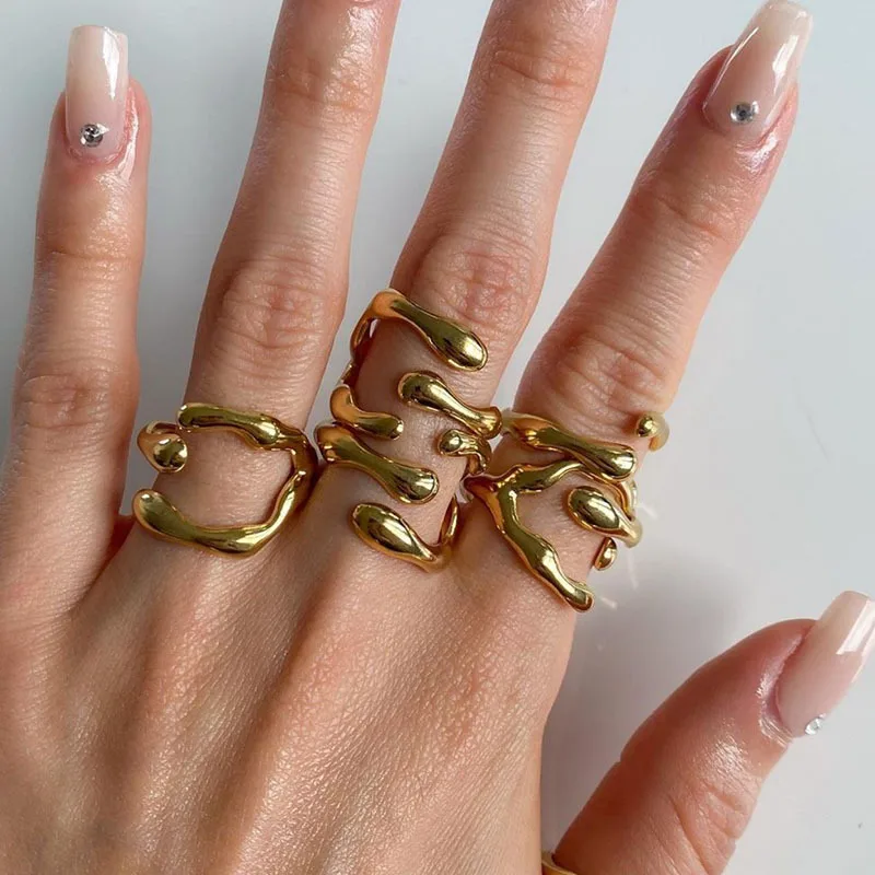 Wholesale Simple Style Geometric Titanium Steel Rings 1 Piece