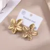 Wholesale 1 Pair/Package Casual Modern Style Flower Polishing Plating 201 Stainless Steel Pearl 18K Gold Plated Earrings