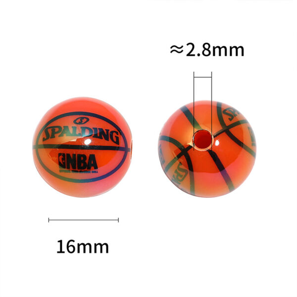 Wholesale Basketball and rugby ball colored acrylic beads