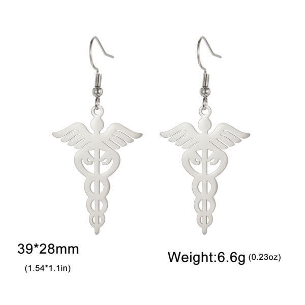 Wholesale Factory Direct Sales Cross-Border Hot Selling European and American Retro Ear Hook 304 Stainless Steel Scepter Pendant Earrings