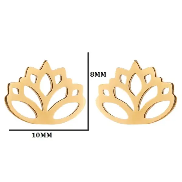 Wholesale PVD Coated 18K Gold Real Gold Plated Heart Shape Flower 304 Stainless Steel Simple Style Waterproof Non Tarnish Ear Studs
