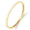 PVD Coated Real Gold Plated 18K Gold Solid Color Stainless Steel Streetwear Waterproof Non Tarnish Titanium Steel Bangle