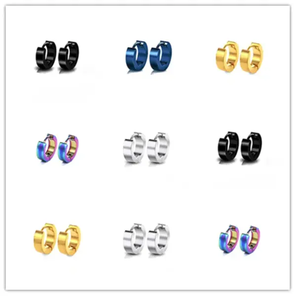 Wholesale 1 Pair Simple Style Circle Plating Titanium Steel Earrings