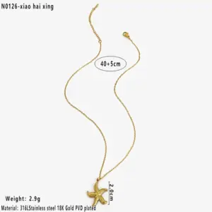 Gold / O-Shaped Chain Little Starfish