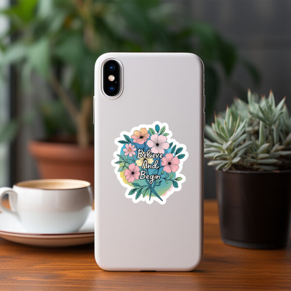 Wholesale DIY Wraps For Craft Floral motivational phrase doodle sticker